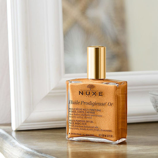 Nuxe Huile Prodigieuse OR Dry Oil with Shimmer for Face Hair and Body 100ml
