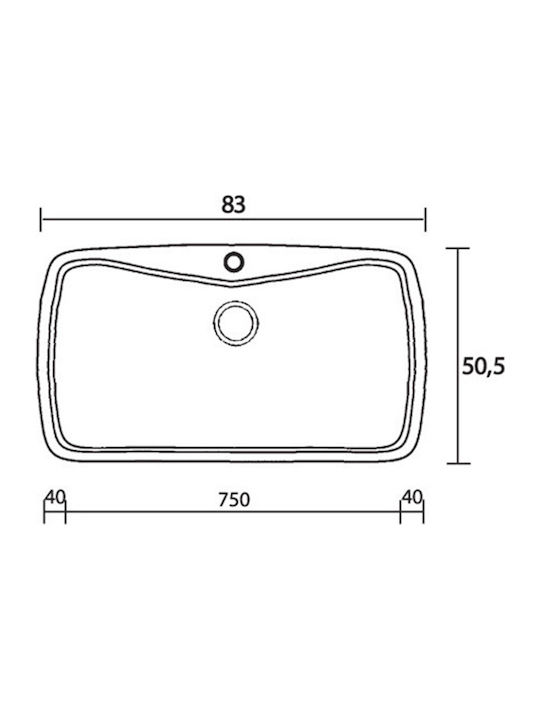 Sanitec Classic Drop-In Sink Synthetic Granite W83xD51cm Granite Black