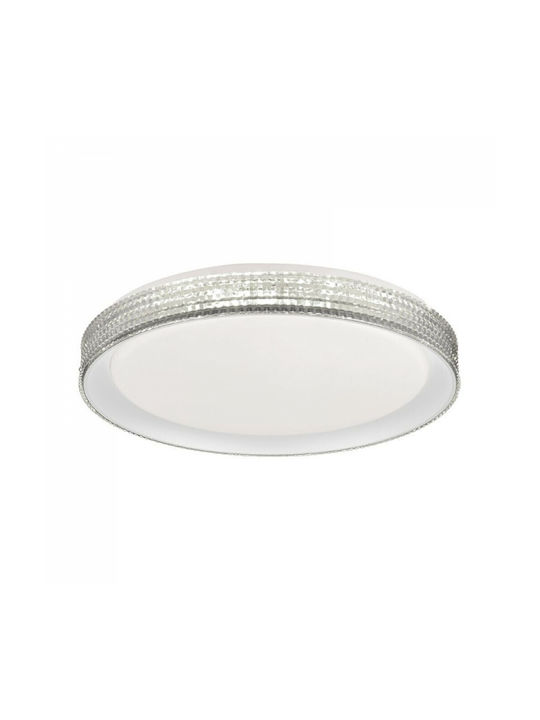 Viokef Renata Deckenleuchte 39cm Silber mit Integrierter LED und Kristalle