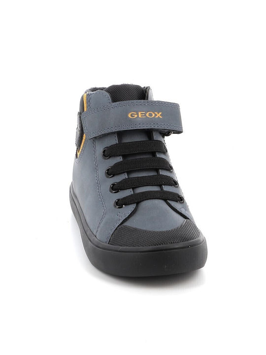 J Gisli Anatomical Leather Kids Boots with Velcro Gray