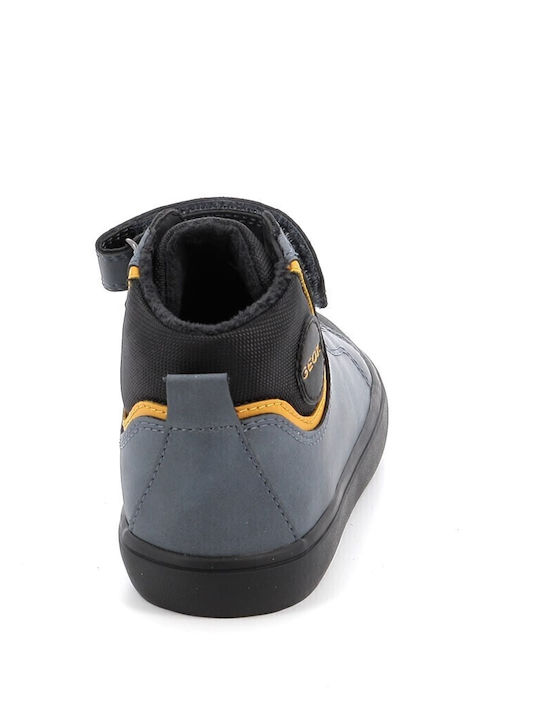 J Gisli Anatomical Leather Kids Boots with Velcro Gray