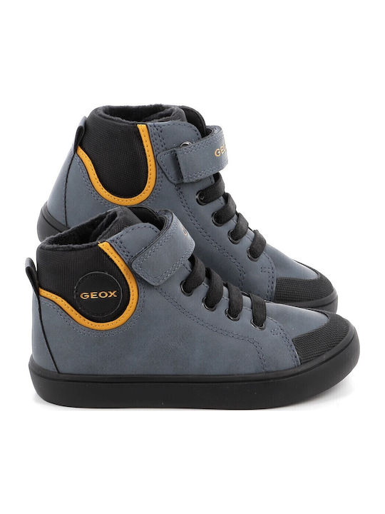 J Gisli Anatomical Leather Kids Boots with Velcro Gray