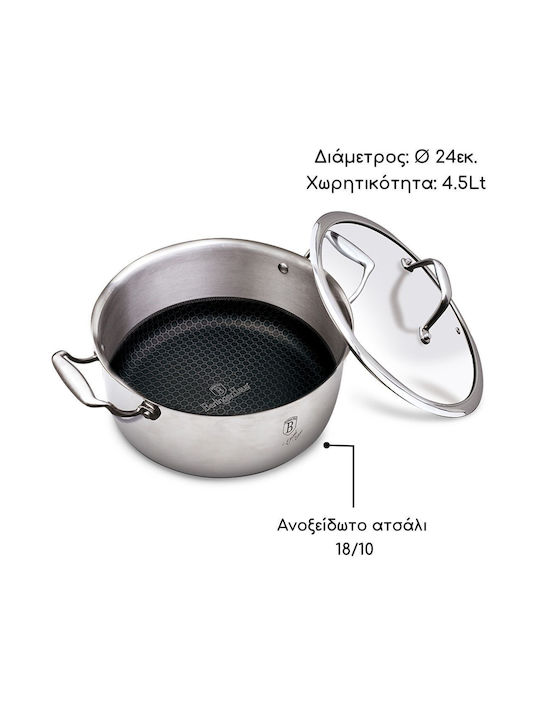 Berlinger Haus Deep Stainless Steel Pot 4.5lt / 24cm