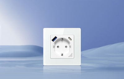 Smart Single Power Socket Wi-Fi Connected White