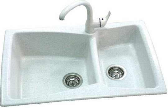 Sanitec Classic Ένθετος Νεροχύτης Δεξιός από Συνθετικό Γρανίτη Μ79xΠ50cm Granite Terracotta