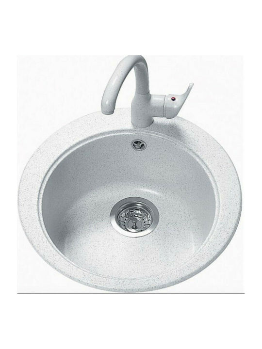 Sanitec Classic Drop-In Chiuvetă din Granit Sintetic L48xW48cm Alb