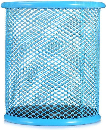 Metallic Pencil Holder 231. in Blue Color 1pcs 9x9x10cm