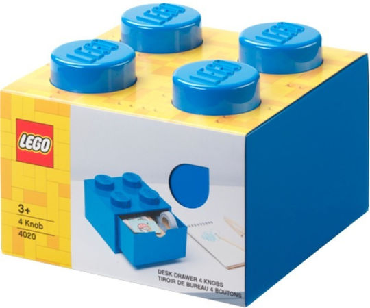 LEGO Детска кутия за съхранение от пластмаса 4 Knobs Син 15x15x11см 1бр