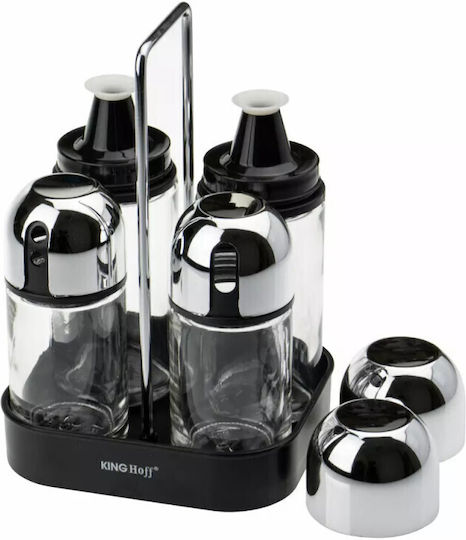 KING Hoff Oil & Vinegar Set with Salt & Pepper Glass with Flow 160ml