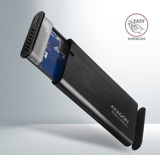 Axagon Hard Drive Case M.2 PCI-Express NVME with connection Type-C in Schwarz color