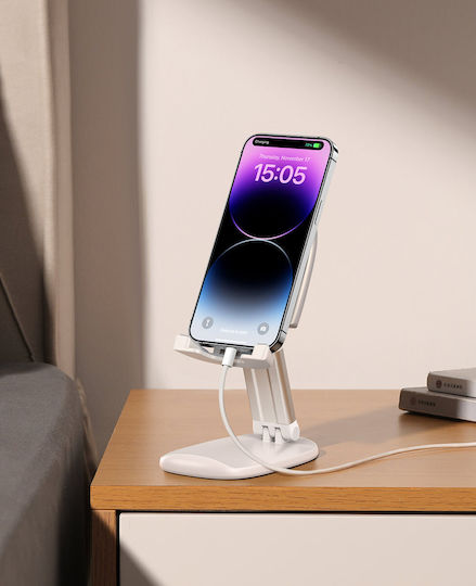 Joyroom foldable stand Бюрото за мобилен телефон в Бял цвят