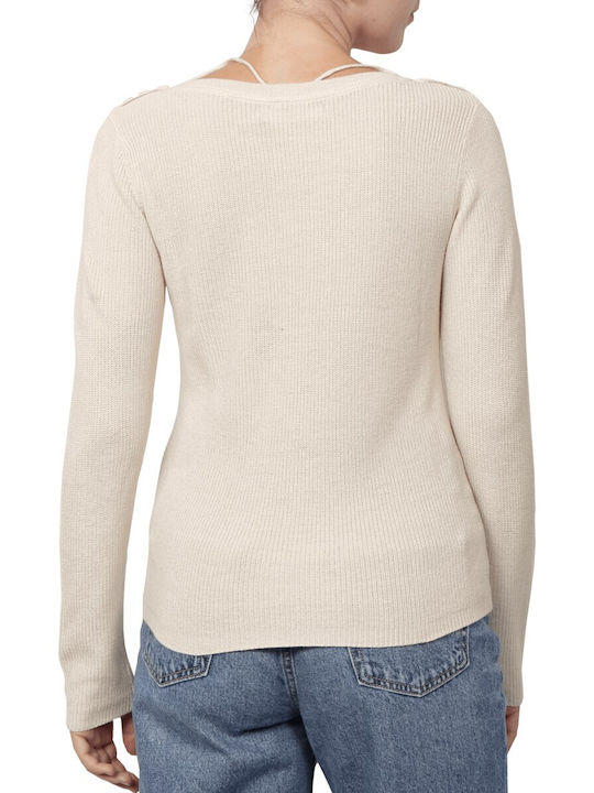 Vero Moda Damen Langarm Pullover Beige