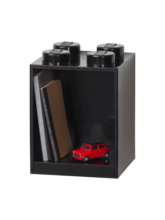 Kids Shelf Box Wall Landscape 4 Studs Floor Black 16x16x21cm
