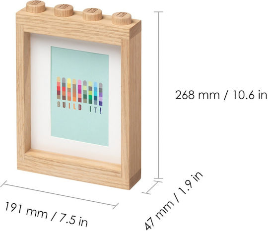 LEGO Oak Soap Treated Wooden Brown Picture Frame For Kids 12x17cm