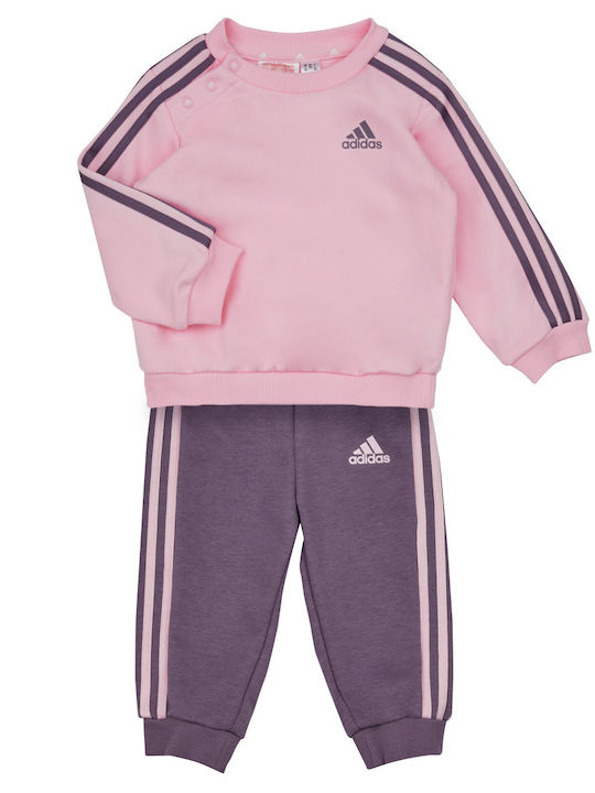adidas Kids Sweatpants Set Pink 2pcs Essentials 3-Stripes HY7162