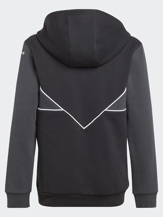 Kids Sweatshirt with Hood and Pockets Black Adicolor