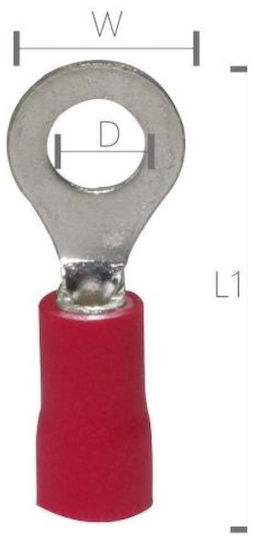 Elvhx Insulated Ring Terminal Red 100pcs 1207
