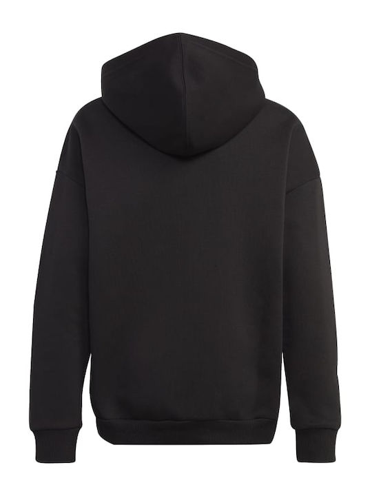 Adidas Kinder Sweatshirt mit Kapuze und Taschen Schwarz