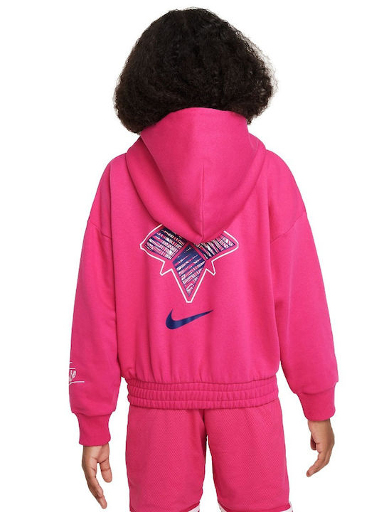 Nike Kids Sweatshirt with Hood and Pockets Fuchsia