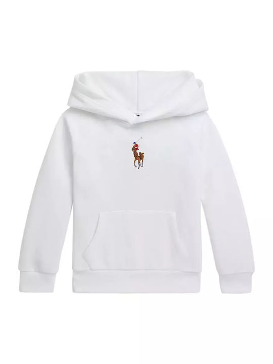 Ralph Lauren Kids Sweatshirt with Hood and Pocket White