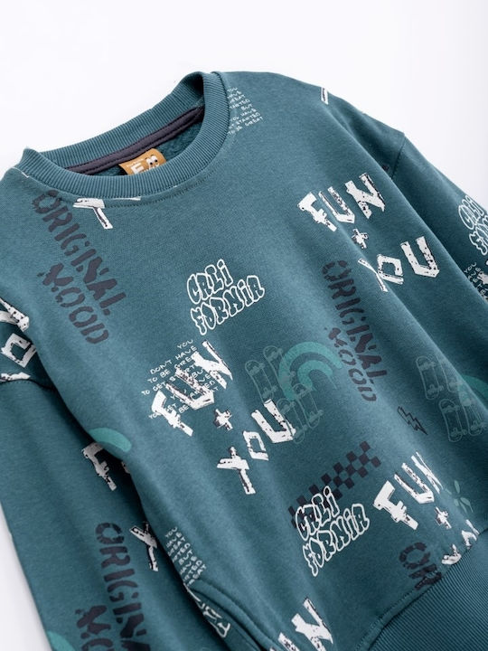 Funky Kinder Sweatshirt Petrol Blau