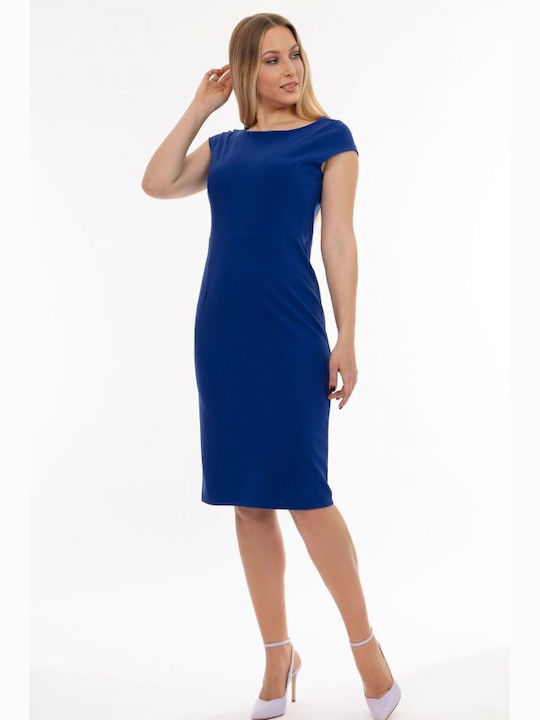BelleFille Midi Dress Short Sleeve Blue