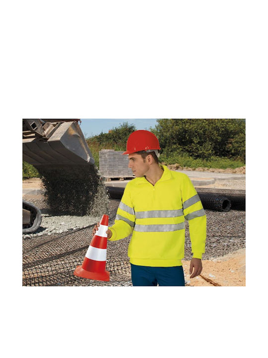 Valento Road Men's Long Sleeve Work Sweatshirt Yellow Fleece with Reflective Tapes