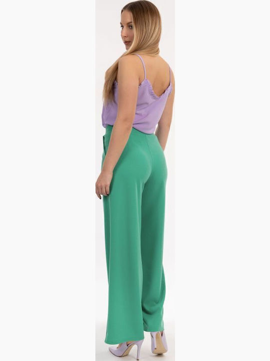 Women's Fabric Trousers Turquoise