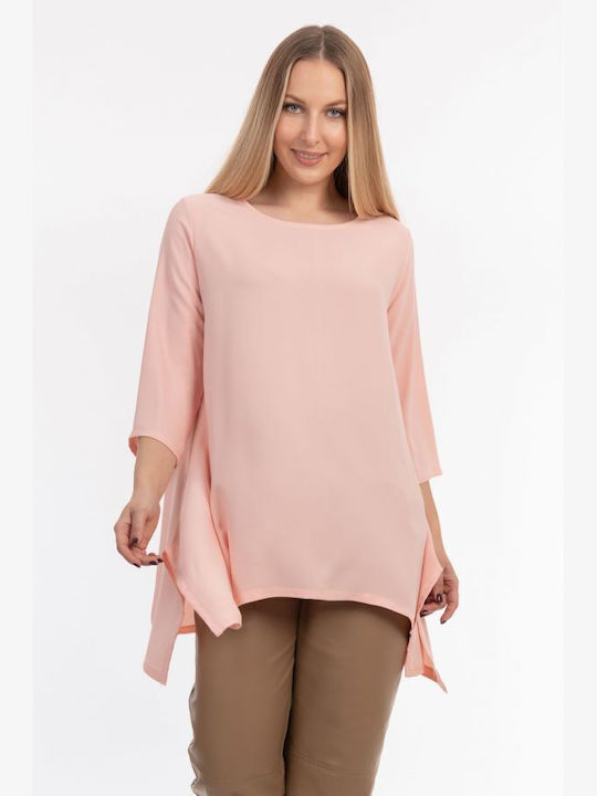 BelleFille Women's Blouse with 3/4 Sleeve Pink