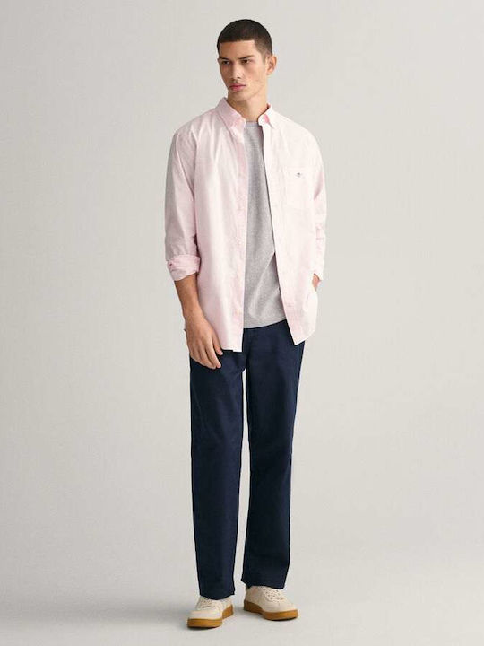 Long-sleeved Cotton Shirt Pink