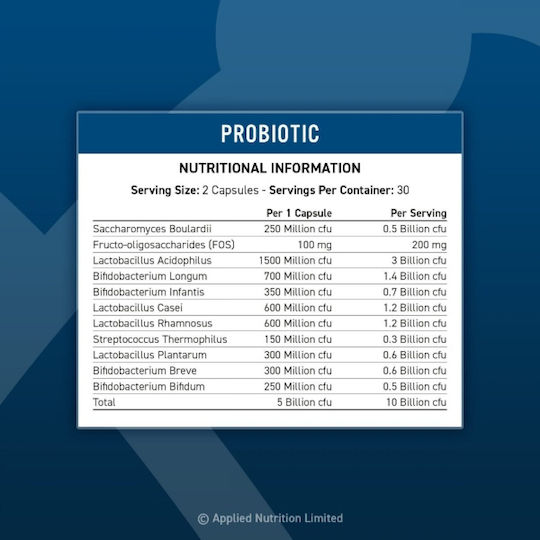Applied Nutrition Probiotic Συμπλήρωμα με Προβιοτικά 60 κάψουλες
