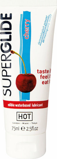 HOT Superglide Edible Water Based Lubricant Gel-Schmiermittel Kirsche 75ml