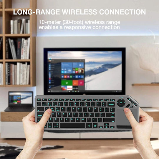 Techly ICTB9801TB Kabellos Tastatur mit Touchpad Englisch US