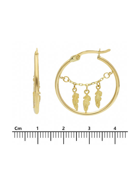 Mentzos Earrings Hoops made of Gold 9K