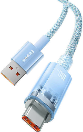Baseus Explorer USB 2.0 Kabel USB Typ-C männlich - USB-A 100W Blauer 2m CATS010503