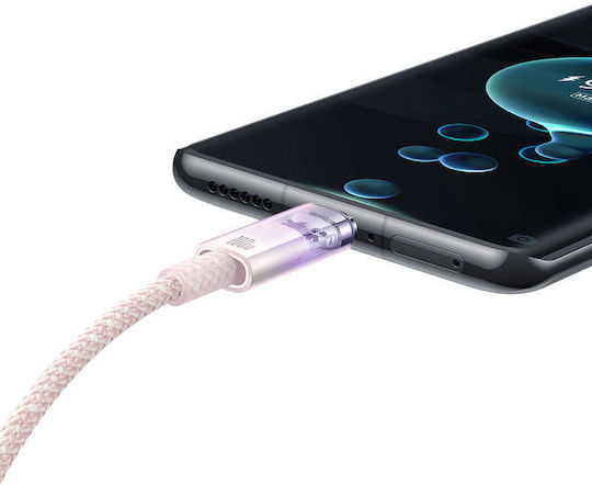 Baseus Explorer USB 2.0 Cable USB-C male - USB-A 100W PD Ροζ 1m CATS010404