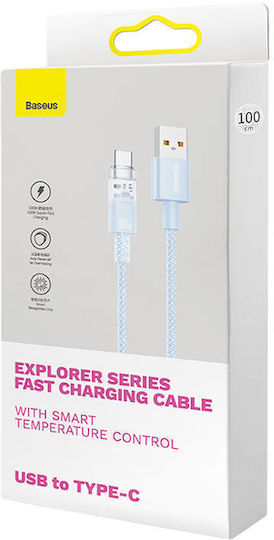 Baseus Explorer USB 2.0 Kabel USB Typ-C männlich - USB-A 100W Blauer 2m CATS010503