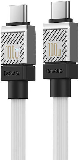 Baseus CoolPlay Cablu USB 2.0 USB-C Masculin - USB-C 100W PD Alb 2m CAKW000302
