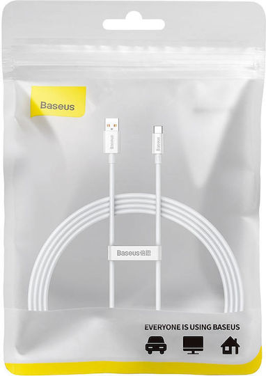 Baseus Superior USB 2.0 Cable USB-C Male - USB-A 100W PD White 1.5m P10320102214-02