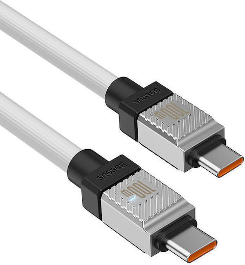 Baseus CoolPlay Cablu USB 2.0 USB-C Masculin - USB-C 100W PD Alb 2m CAKW000302