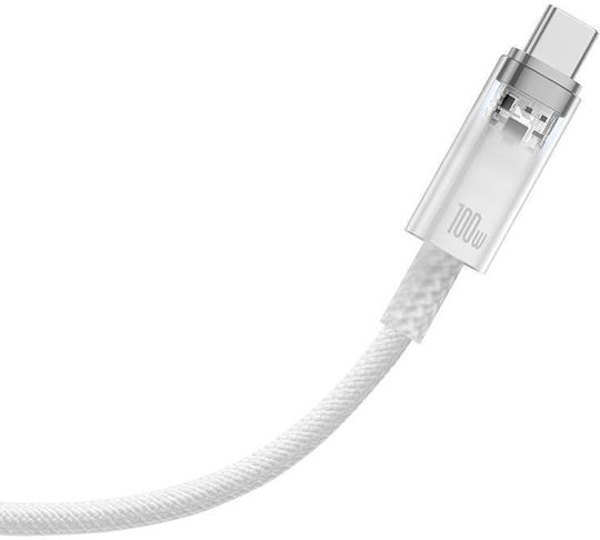 Baseus Explorer USB 2.0 Cable USB-C male - USB-A 100W Λευκό 1m CATS010402