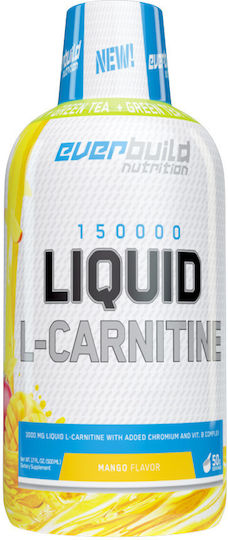 Everbuild Nutriton Liquid L-Carnitine + Green Tea 3000mg mit Geschmack Mango 500ml