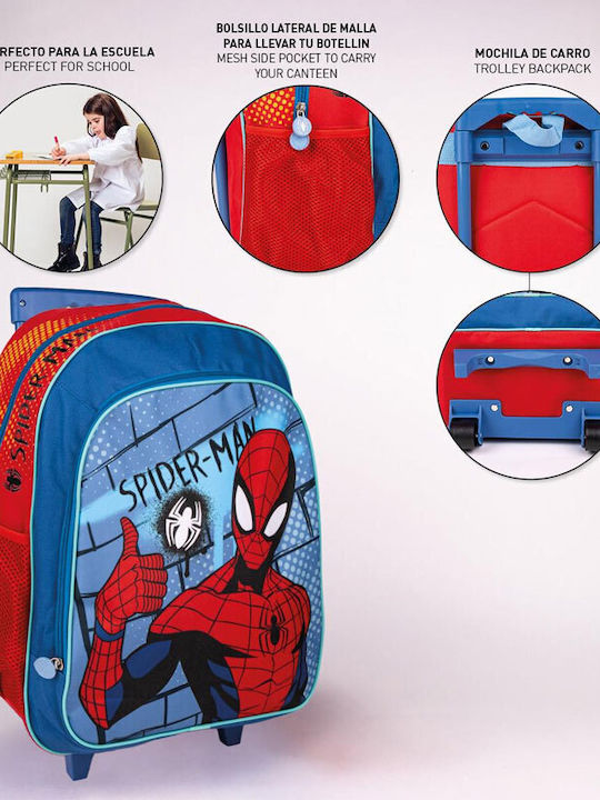 Cerda Spiderman Schulranzen Trolley Grundschule Rote mit Flaschenhalter