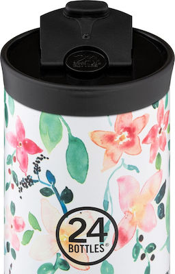 24Bottles Travel Tumbler Cană gradată Termos Oțel inoxidabil Fără BPA Multicolor 600ml cu Paie