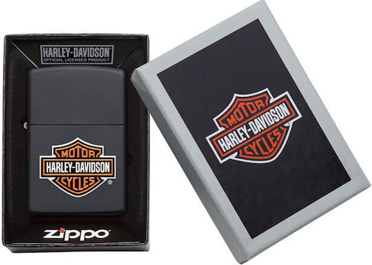 Zippo Harley Davidson Αντιανεμικός Αναπτήρας Φλόγας σε Μαύρο χρώμα