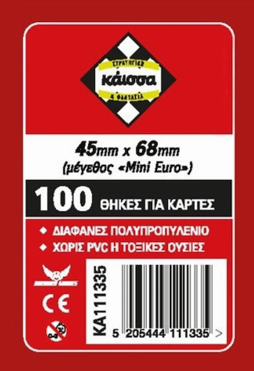 Kaissa Card Sleeves Mini European Size 100pcs 100 Sleeves For Cards Sleeves Size Mini Euro 45x68mm Clear