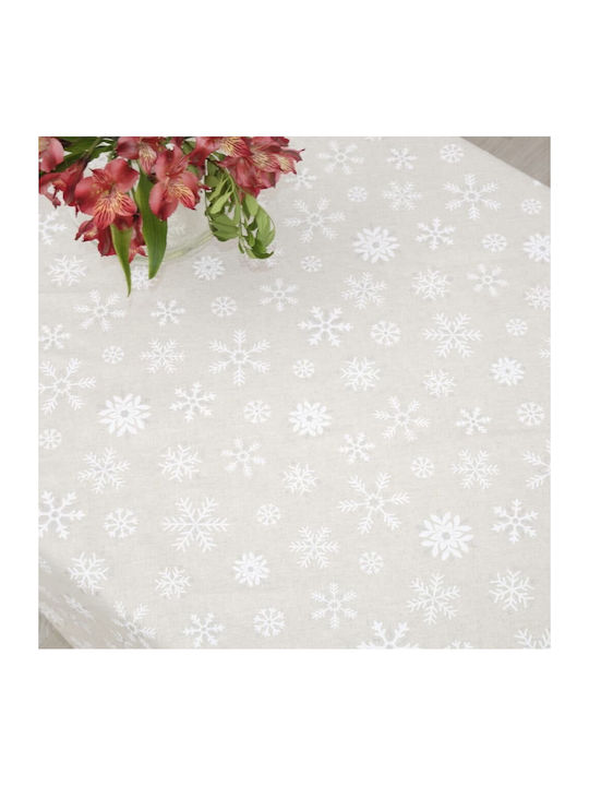 Christmas Tablecloth Fabric Beige L180xW135cm 1pcs