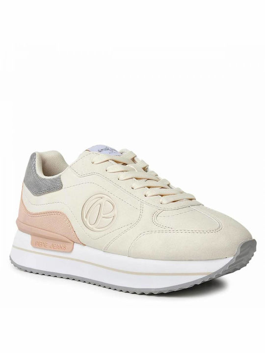 Pepe Jeans Rusper Minimal Γυναικεία Sneakers Μπεζ