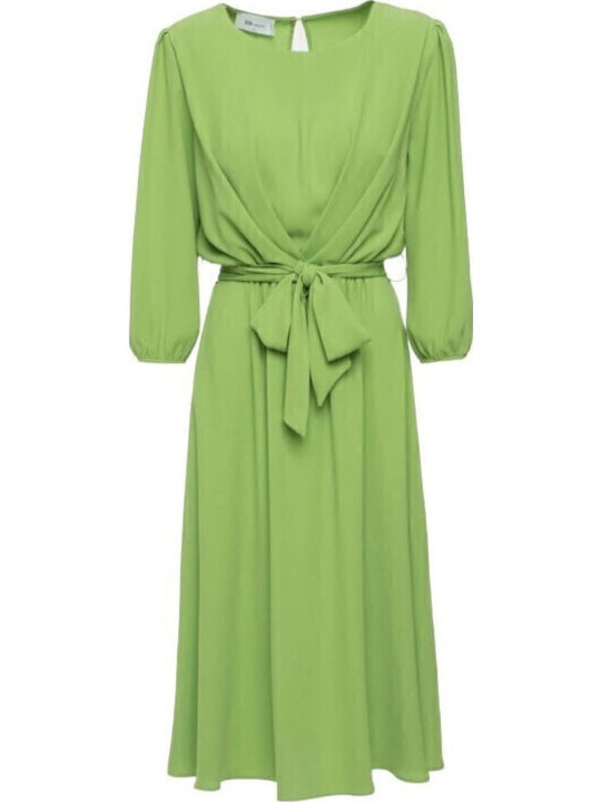 Summer Midi Dress for Wedding / Baptism Green