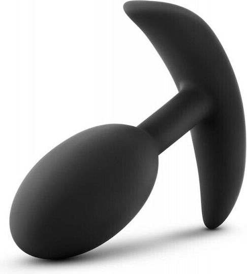 Blush Anal Adventures Platinum Silicone Vibra Slim Plug Πρωκτική Σφήνα Medium Medium Μαύρη 10.1cm